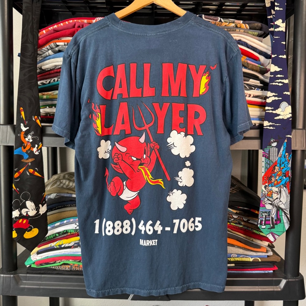 Modern Blue Market Hot Stuff The Little Devil Call My Lawyer Graphic Tee Fits L
